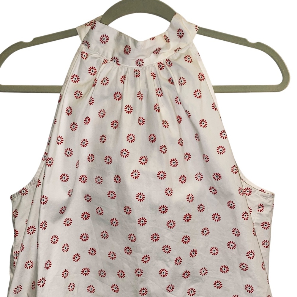 J by J CREW Women’s Floral Halter Tank 100% Cotton Blouse Top Women’s sz 8 - Picture 2 of 11